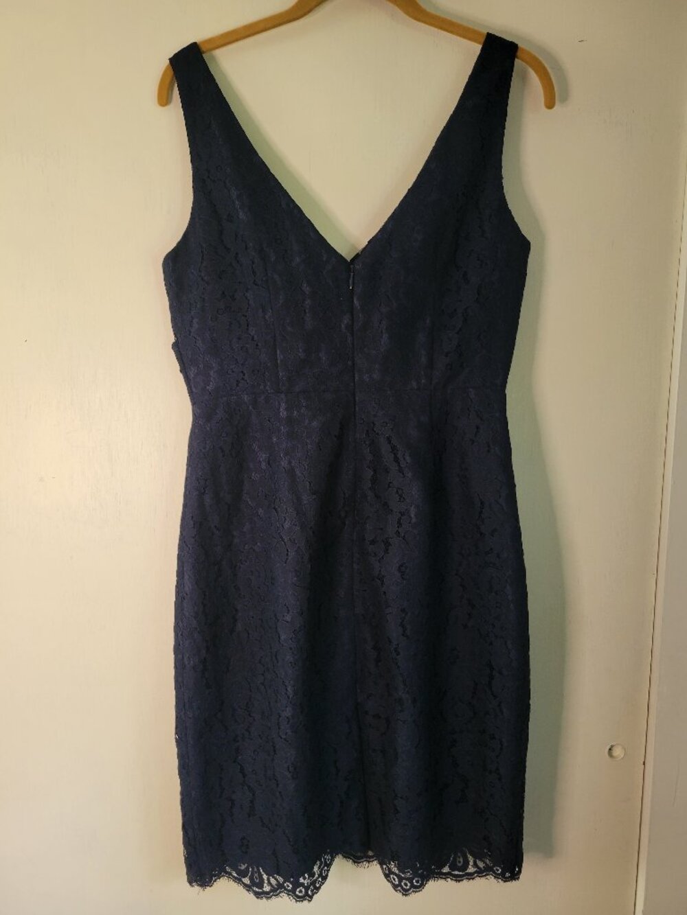 J.Crew NWT Navy Gathered Lace Sheath Wedding Guest Chic Cocktail Dress Sz 6 - Picture 7 of 16
